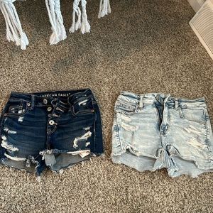 2 American Eagle Jean shorts both size 0